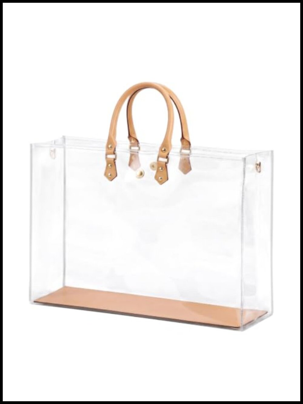 Clear PVC DIY Tote Bag Making Kit with Leather Handles for Paper Bag Makeover